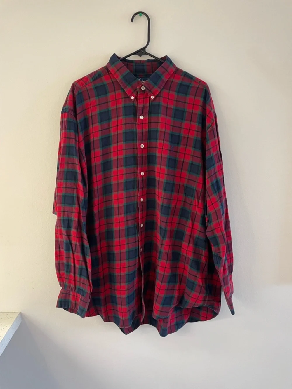 Polo Ralph Lauren Shirt Mens Flannel Button Up Plaid Long Sleeve Pony Size XXL